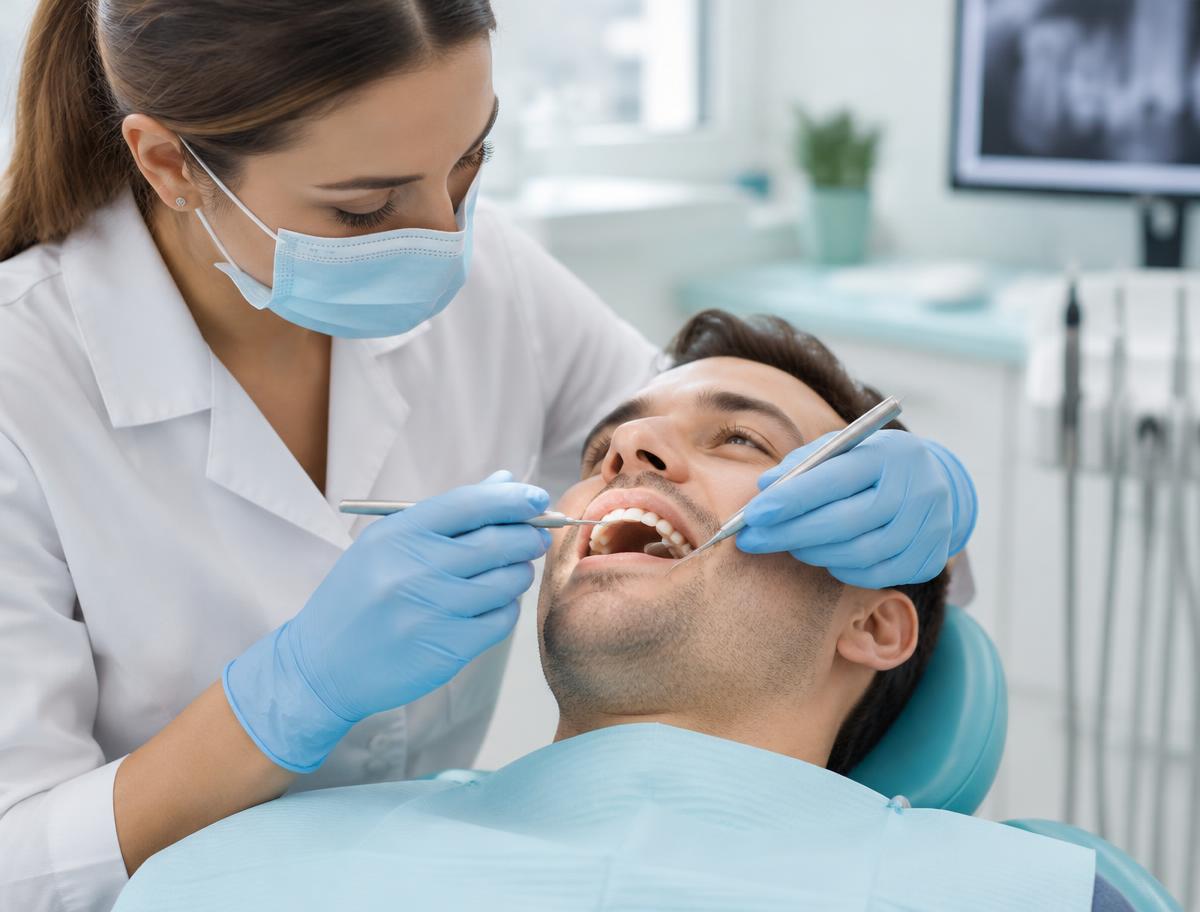 Dental examination in progress